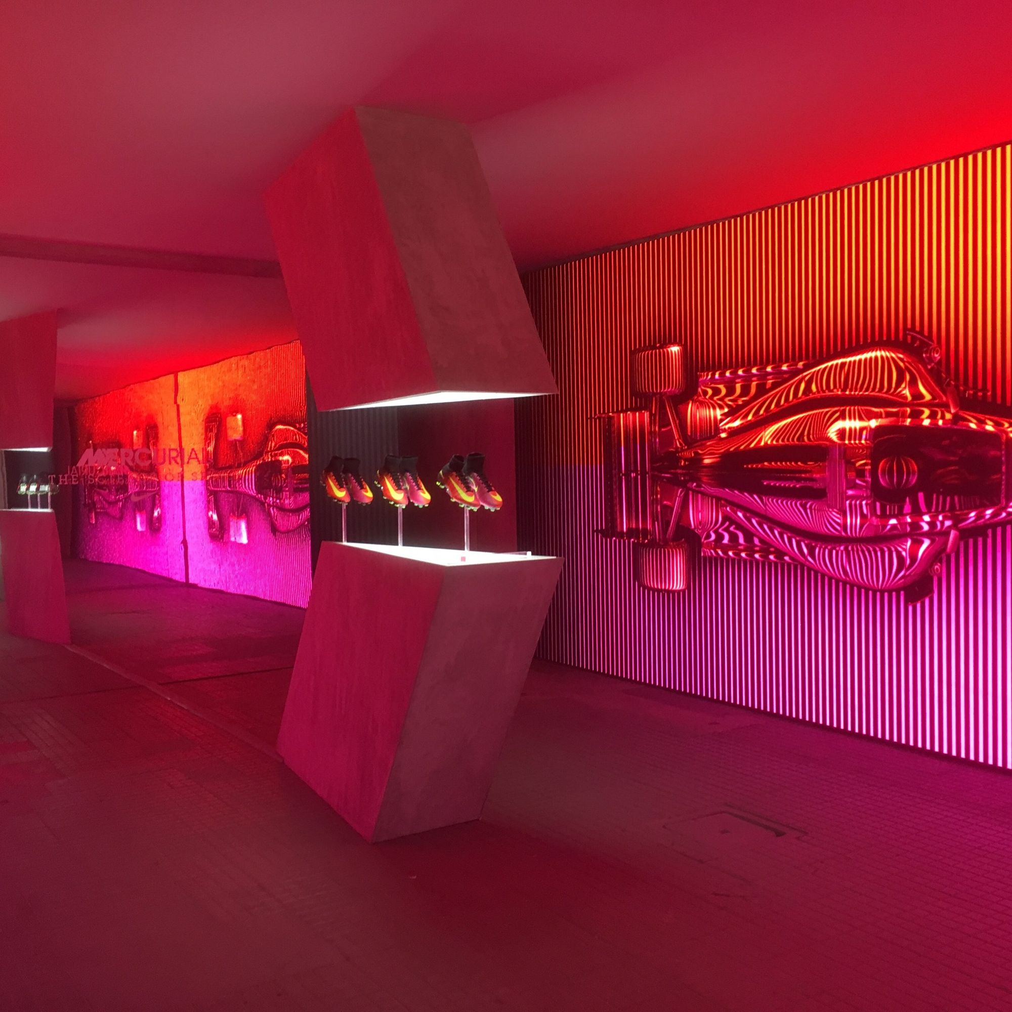 Nike Mercurial retail environment — brand expressed as an immersive space